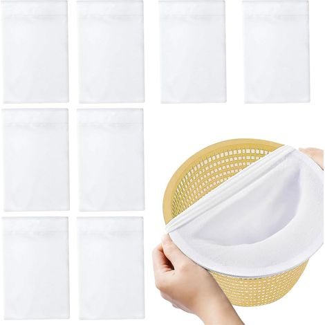 Chaussettes De Skimmer Piscine Filtre Préfiltres Réutilisables En Élastique Maille Ultra Fine Pour Panier 30 Pièces Nylon
