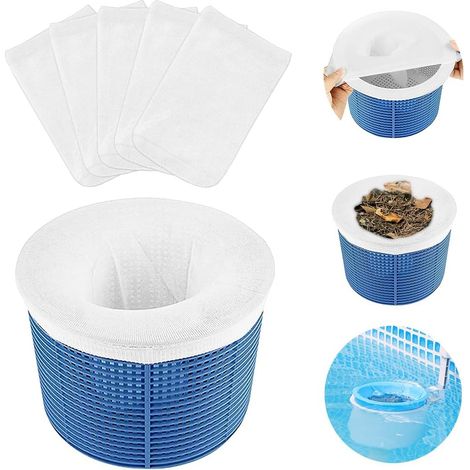 Chaussette Skimmer Piscine De Pool Socks Filtre Élastique 20pcschaussettes Nylon Blanc