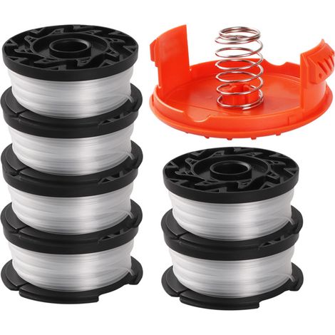 Bobines De Remplacement Pour Black+decker Af-100-3zp Lot De 8 Avec Capuchon Et Ressort En Nylon