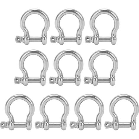 10 Pièces Manille D'Arc D Ancre Charge En Acier Inoxydable Ushape Pour Camping Randonnée Escalade M5