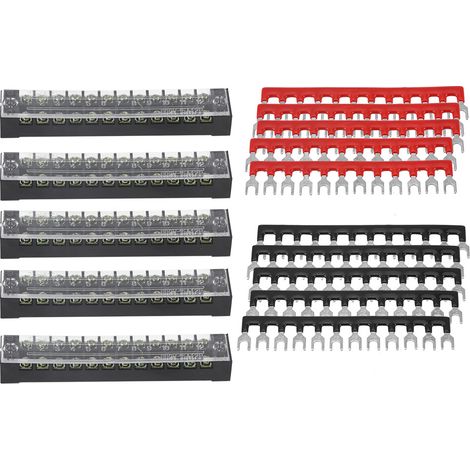 Blocs De Bornier À Vis, Bloc De Distribution De Fil Robuste 5 Pièces Installation Facile Double Rangées 12 Positions Pour Appareils Ménagers