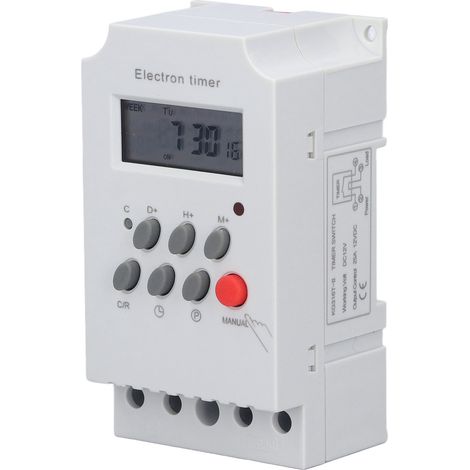 Minuterie Électronique Sur Rail Din Avec Écran Lcd, Microcontrôleur Et Contrôleur Intelligent Kg316tii (12 V Cc)