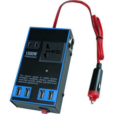 Onduleur De Puissance De Voiture 12v 24v À 110v 220v 1500w, Convertisseur De Sortie Multifonctionnel Pour Camion Et Maison