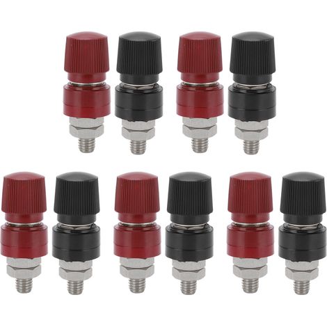 Lot De 5 Bornes De Raccordement M8 En Plastique Technique Et Laiton Nickelé Pour Onduleur De Machines À Souder