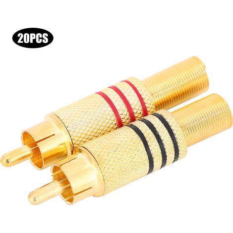 Kit De Remplacement De 20 Connecteurs Rca En Zinc Pour Appareils Audio Av Domestiques