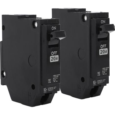 Disjoncteur Enfichable À Montage Sur Rail, 2 Pièces, 1p 20a, Interrupteur D'Air Miniature, Protection Pour Usage Domestique
