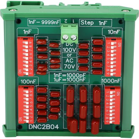 Panneau De Condensateur Programmable 1nf, Étape À 4 Chiffres, Film En Polypropylène, Dc100v Ac70v Dnc2b04 Avec Rail