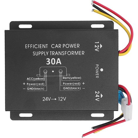 Convertisseur De Tension 24v À 12v Dc, Alimentation Électrique Puissante Pour Voiture, Camion, Camping-car, Suv, Bus, 30a, 360w