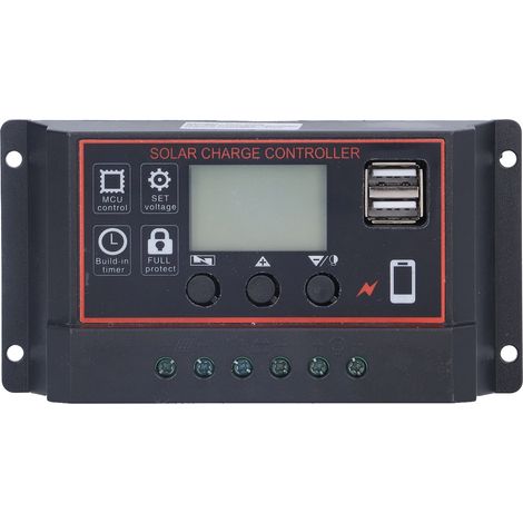 Contrôleur De Charge Intelligent Panneau De Batterie Solaire Dispositif De Protection De Charge Avec Écran Lcd 12v/24v20a