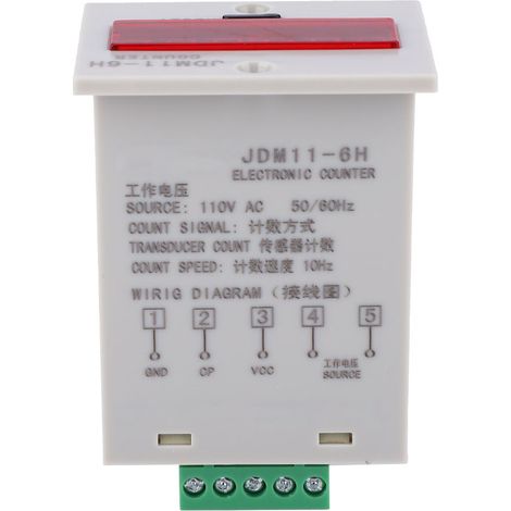 Compteur Électronique Jdm11-6h, Affichage Numérique Led 6 Chiffres, Transducteur À Relais, 110 V Ca