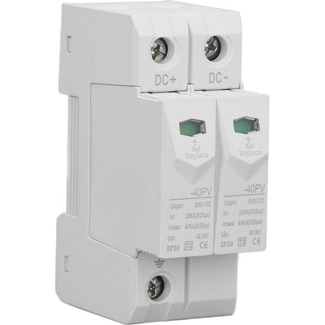 Dispositif De Protection Contre Les Surtensions Pv 2p Dc 500 V 40ka 35 Mm Protecteur De Montage Sur Rail Din Chlt‑40pv