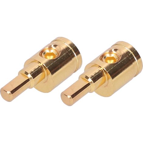Connecteur De Terminal De Réducteur De Fil 0ga, 2 Pièces, En Cuivre Pur Plaqué Or Pour La Modification De L'Amplificateur Audio De Voiture
