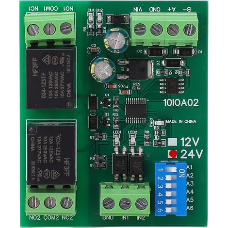 Module De Relais 2 Canaux Rs485, Contrôleur De Commutateur De Carte De Commande Dc 24v Pour Équipement