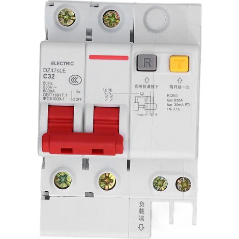 Disjoncteur Miniature 2p Pour Montage Sur Rail Din, Protection Contre Les Fuites De Courant, 230 V Ca, 32 A, Dz47sle C32
