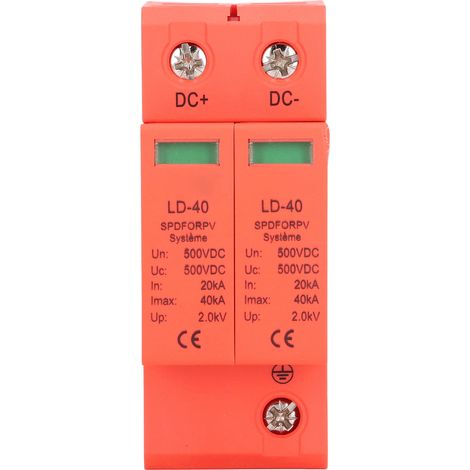 Dispositif De Protection Contre Les Surtensions Pv Protecteur De Disjoncteur Photovoltaïque 2p 20-40ka Dc 500v