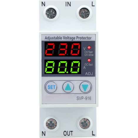 Svp-916 100-130 V Ca Protecteur De Surtension Et De Sous-tension Réglable Avec Réarmement Temporisé 40 A