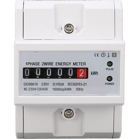 Compteur D'Énergie Monophasé, Multimètre Domestique Sur Rail Din, Voltmètre De Puissance Pour Consommation D'Électricité