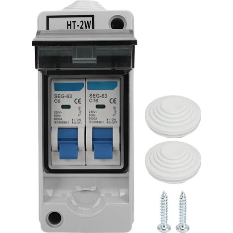 Disjoncteur Miniature 2p Poignée Bleue Électrocircuit Ignifuge Avec Boîte De Distribution 230v