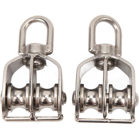 Bloc De Levage À Double Poulie, 2 Pièces, Rouleau En Acier Inoxydable Robuste, Câble Métallique M15, Grue Suspendue, Chargement De 35kg