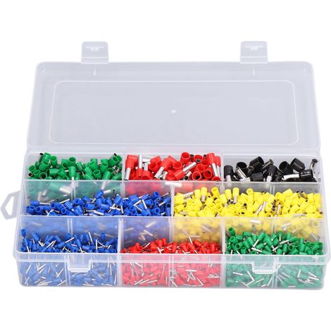 Kit De 2000 Embouts De Câblage En Cuivre Isolés Pvc, Connecteurs À Sertir, Bornes