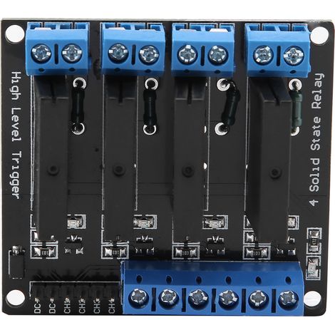 Module De Relais Statique À 4 Canaux Dc‑ac 5 V Déclencheur De Haut Niveau Avec Fusible 2 A