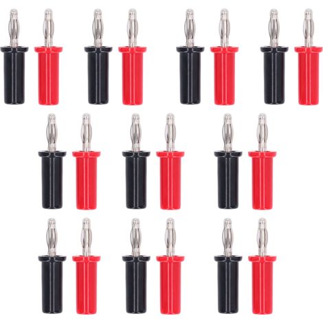 Lot De 10 Connecteurs Mâles À Souder En Laiton, Fiches Bananes 4 Mm, Type Lanterne, Rouges Et Noirs, Référence J.10013