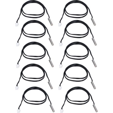 Lot De 10 Sondes De Température À Thermistance Ntc, Transducteur De Température, Tête Cylindrique 5 X 25 Mm, 500 Mm, 10 Kω, B3435
