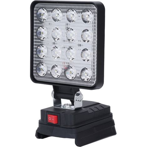 Lampe De Travail Led Sans Fil 4 Pouces, 16 Perles Carrées, 4800lm, Faisceau Large, Avec 2 Ports De Chargement Usb, Pour Une Utilisation En Extérieur