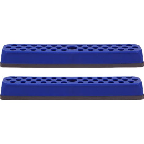 Porte-embouts Hexagonaux, 2 Pièces, 43 Trous, Organisateur De Perceuse De 1/4 Pouces Avec Base Magnétique Pour Boîte À Outils, Chariot À Outils Bleu
