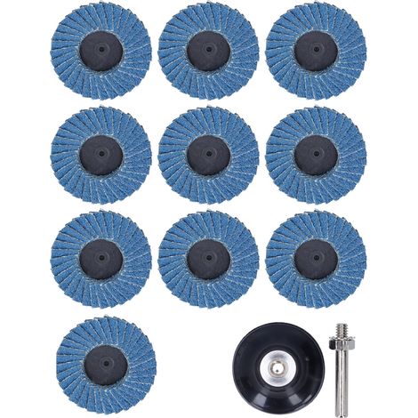 10 Pièces Meule Abrasive Grain 80 Torsion Disque À Lamelles En Corindon Zircon Avec Caoutchouc 2 Pouces