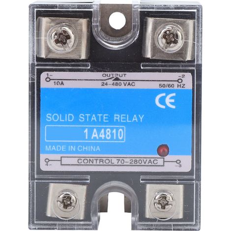 Relais À Semi-conducteurs Monophasé 70-280vac Entrée 24-480vac Charge Ac Ssr Équipement Électrique Pour Machines Cnc(berm-1 A4810(10a) )