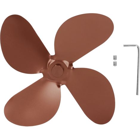 Kit De 4 Pales De Ventilateur De Poêle En Alliage D'Aluminium Avec Vis À Clé Hexagonale Pour Remplacement Bronze