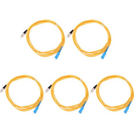 5 Câbles De Raccordement Fibre Optique Monomode Sc Fc De 3 M Pour Transmission Réseau