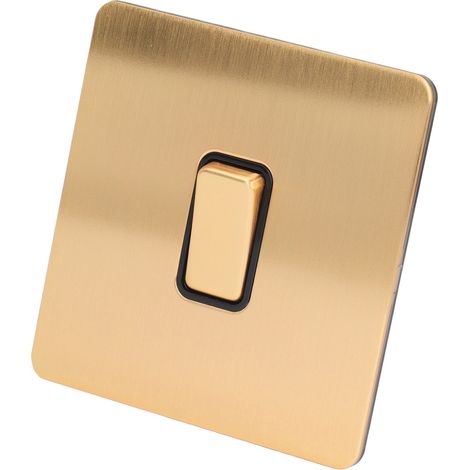 Bouton Plaque Interrupteur Imitation Couleur Or Double Contrôle En Acier Inoxydable Panneau Mur Pousser Ac250v