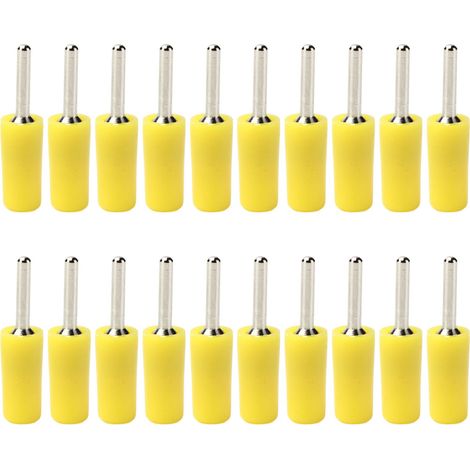 Kit De 20 Connecteurs Bananes Mâles Étanches En Laiton Nickelé De 2 Mm, Couleur Jaune