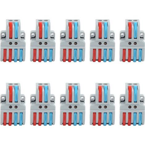 Lot De 10 Connecteurs De Câble Couleur À Câblage Rapide, Bornier 2 Entrées 4 Sorties Lt-422
