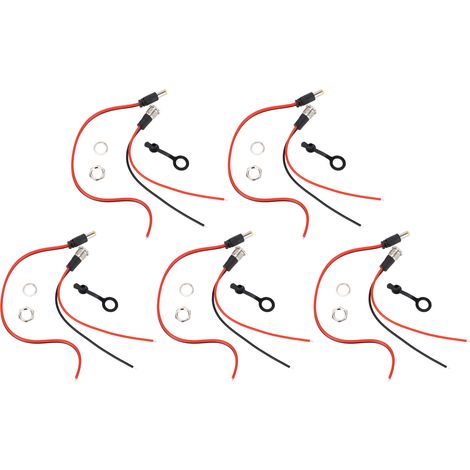 5 Jeux De Prises De Cordon D'Alimentation 5.5x2.1mm 10a, Connecteur Fileté Femelle, Adaptateur De Fil Avec Couvercle Étanche