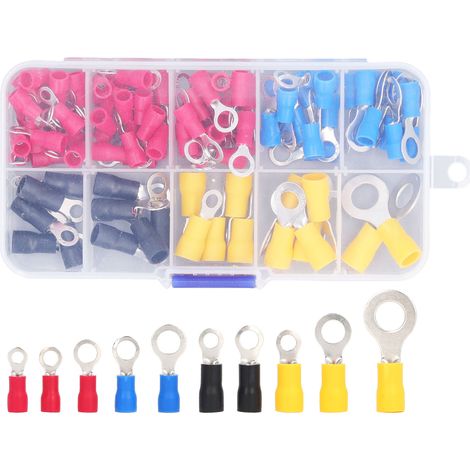 Kit D'Assortiment De Connecteurs De Fils Ignifuges, 102 Pièces, Bornes À Anneau Isolées, 10 Spécifications Différentes
