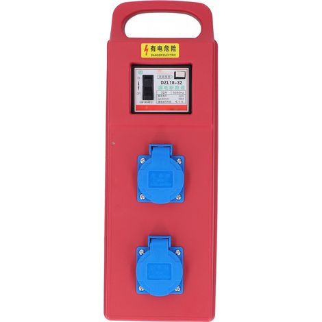 Distributeur De Puissance De Construction 2 Prises, Boîte De Distribution Compacte Portable Étanche 200-250v