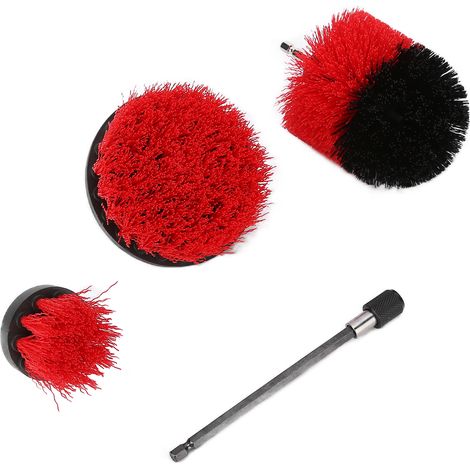 Ensemble De Fixation De Brosses De Forage Kit De Gommage De Nettoyage Électrique Prolongé Rouge