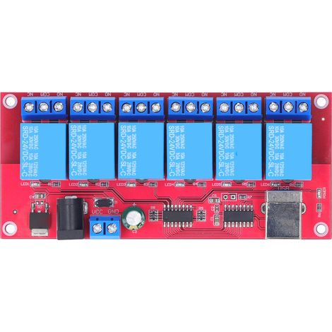 Module De Relais Usb À 6 Canaux, Modes Réglables, Lecteur Hid, Carte Gratuite Pour Maison Et Ferme 24v