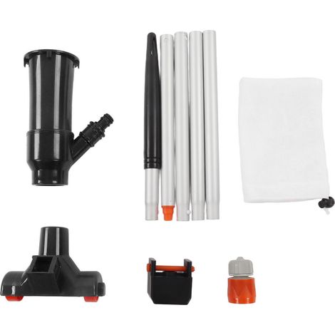 Petit Aspirateur De Piscine Portable, Nettoyeur D'Étang Avec Tige En Alliage D'Aluminium À 5 Sections, Sac À Mailles Fines En Nylon Pour Spa, Jacuzzi, Noir, Norme Européenne