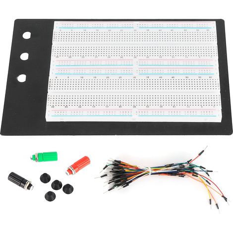 Plaque D'Essai Sans Soudure 1660 Points Avec 65 Fils De Connexion Et 3 Bornes De Raccordement Pour Le Prototypage De Circuits