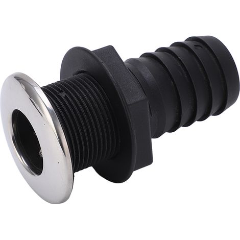 Drain De Coque Traversant Droit Noir, 1 1/2 Pouces, Avec Couvercle En Acier Inoxydable, Clapet Pour Bateaux, Yachts, Navires