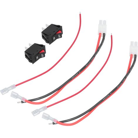 Lot De 2 Connecteurs De Type Tamiya Avec Mini Interrupteur À Bascule : Câble Adaptateur De Charge De Batterie Robuste, Durable, Sûr Et Efficace.