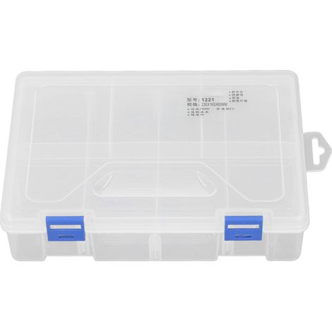 Boîte À Compartiments 2 Couches 8 Grilles, Organisateur De Petites Pièces, Conteneur De Stockage Transparent En Pp Avec Séparateurs Réglables
