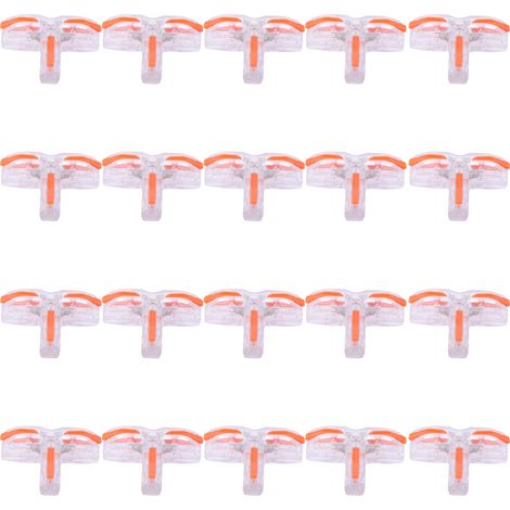 20 Connecteurs De Câblage À Bornes Rapides En Forme De T, Répartiteurs De Câblage À Pression Splt1 (transparent)