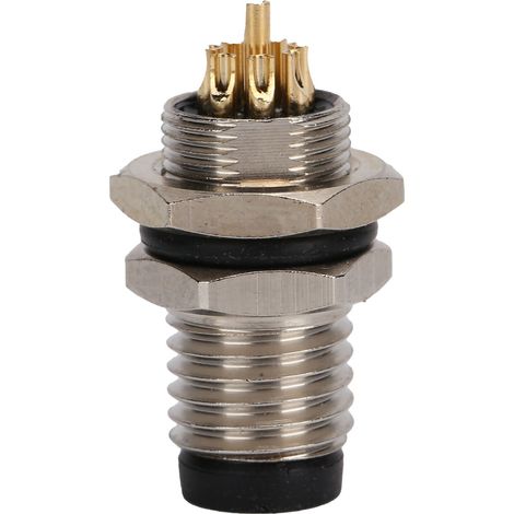 Connecteur De Prise M8 Aviation À 8 Broches, Coque Étanche En Laiton Nickelé Pour Prise Femelle