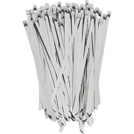 200 Pièces Attache De Câble En Acier Inoxydable 4.6mm De Largeur Tuyau Fermeture Éclair Auto-verrouillage Kit Pour Ligne De Fil