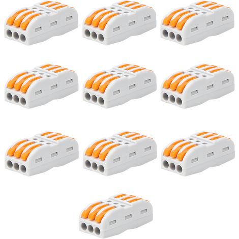 Connecteur De Câblage De Terminal De Type Presse Sans Soudure 3p, 10 Pièces, Pour Fil 28-14awg